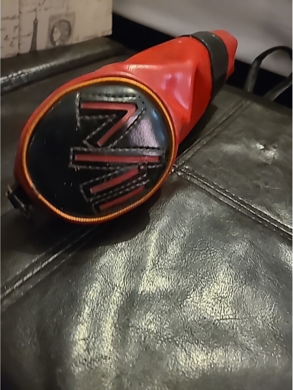 Vintage Red & Black Golf Club 1 Wood Driver Head Cover Faux Leather - MCM